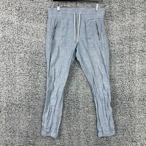 Athleta Pants Womens 8 Blue Cabo Linen Jogger Casual Lightweight Pull On Pockets